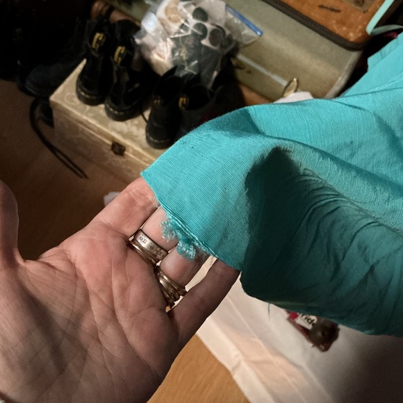 Vintage Teal Midi Dress with Button Accent - Picture 6 of 8